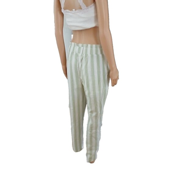 Women's MEDIUM Striped Pants Boho Beachy Lined Light Pockets High Elastic Waist - Picture 5 of 11